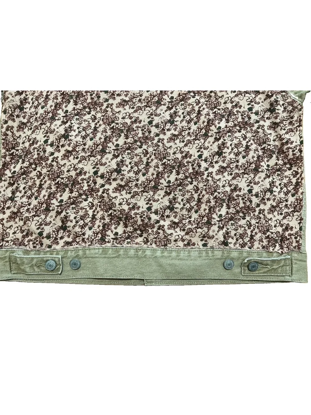 Levi's Premium Fresh Custom Upcycled Floral Denim Trucker Jacket Tan Medium